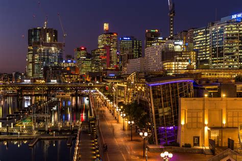 Australia Houses Marinas Sydney Street Night Street lights Cities ...