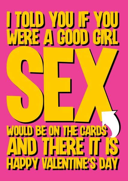Rude And Naughty Sex Based Valentines Card For Wife Or Girlfriend