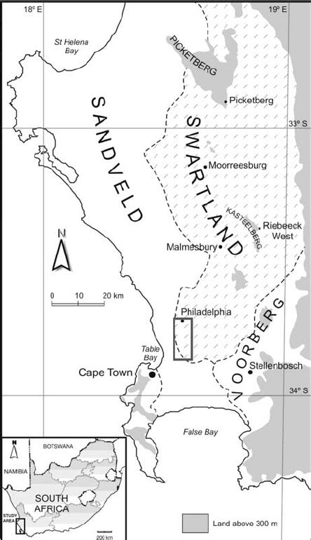 Map Of The Region Within The Western Cape Province