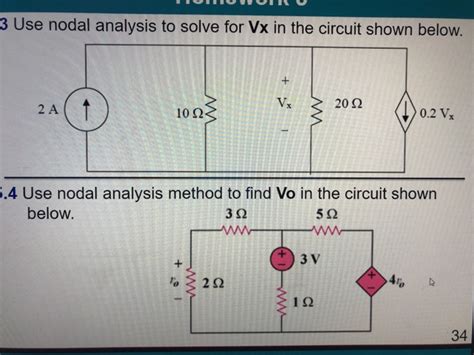 Solved 3 Use Nodal Analysis To Solve For Vx In The Circuit Chegg Com