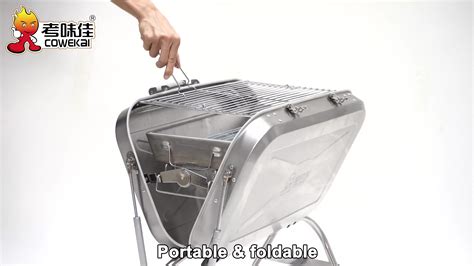 Argentine Portable Foldable Outdoor Barbecue Suitcase Design Stainless