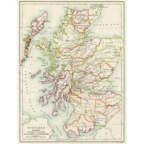 Map Of Scotland Showing The Ancient Divisions And Highland Clans