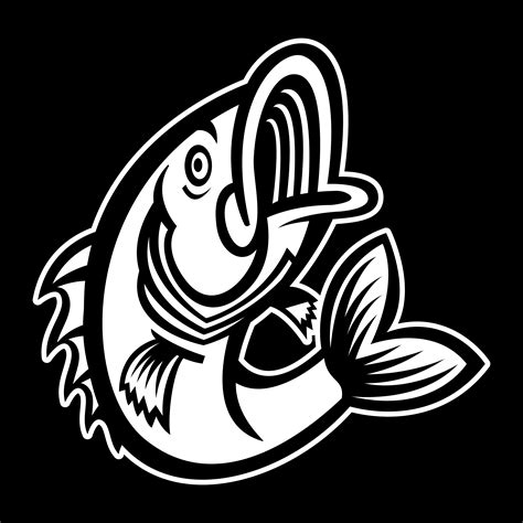 Jumping Bass Fish Vector Icon Vector Art At Vecteezy