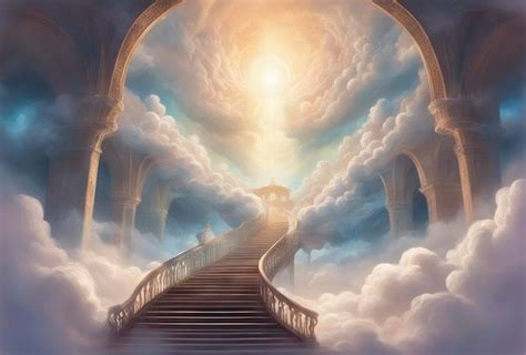 Premium Ai Image Stairway To Heaven Stairs In Sky Concept With Sun