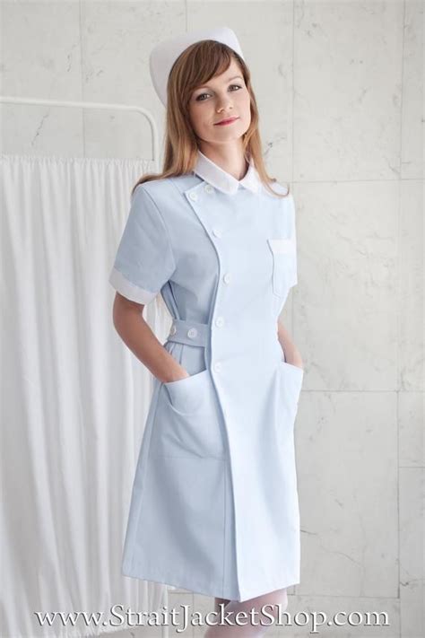 Cute Blue Nurse Uniform High Quality 100 Cotton Medical Etsy Nursing Dress Nurse