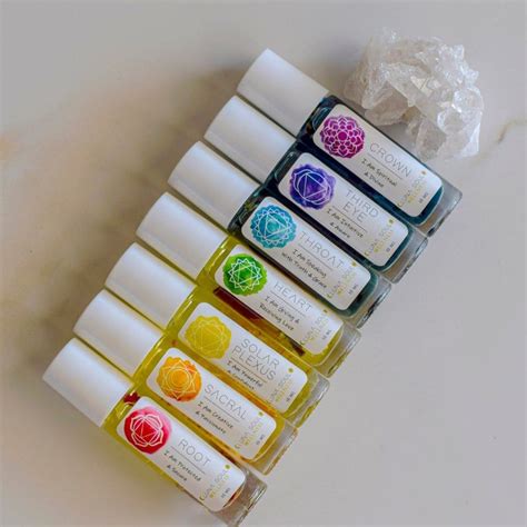 Chakra Essential Oils Blends Set With Chakra Crystals For Etsy Essential Oils Guide Essential