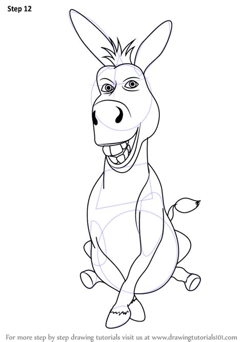 Learn How To Draw Donkey From Shrek Shrek Step By Step Drawing