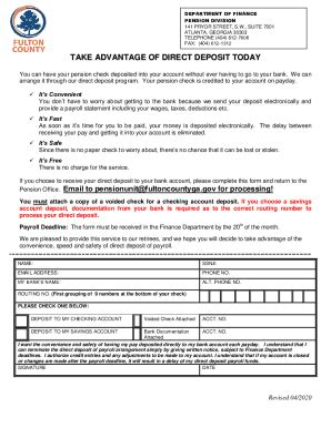 Fillable Online Retiree Direct Deposit Enrollment Form 2020 Fax Email