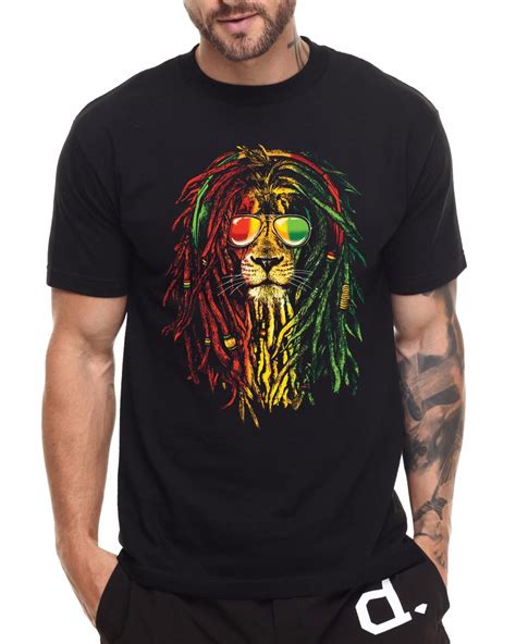 Rasta Lion Reggae T Shirt Roots Music Bob Marley Dennis Brown 2018 Desmond Dekker 100 Cotton
