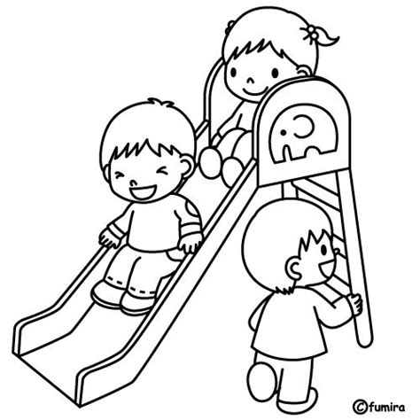 Niños jugando para colorear - Imagui