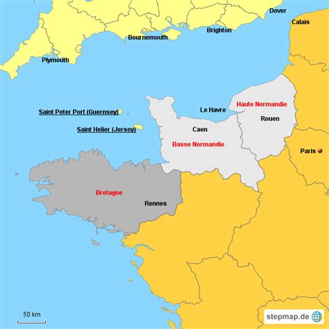 Stepmap Bretagne Und Normandie Überblick Landkarte Für Deutschland
