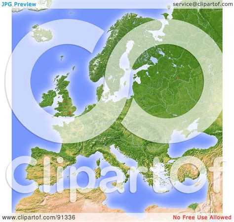 Royalty Free Rf Clipart Illustration Of A Shaded Relief Map Of Europe