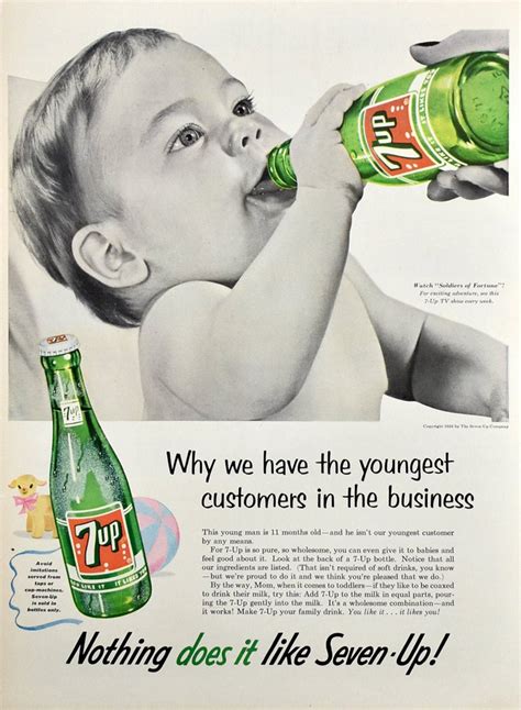 1955 7up Soda Ad 1950s Nursery Decor Baby Drinking Soda Etsy In 2021