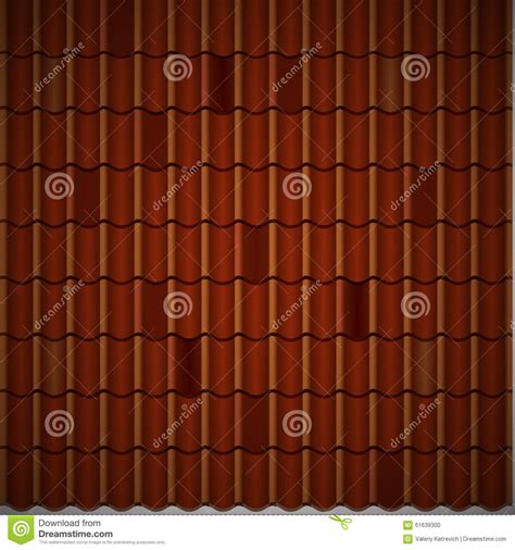 Red Corrugated Tile Element Of Roof Seamless Stock Vector