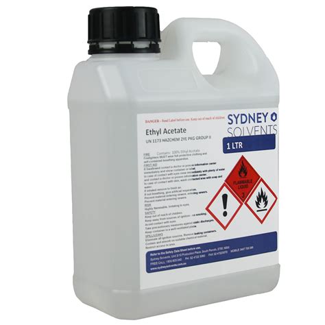 Ethyl Acetate 1 Litre Sydney Solvents