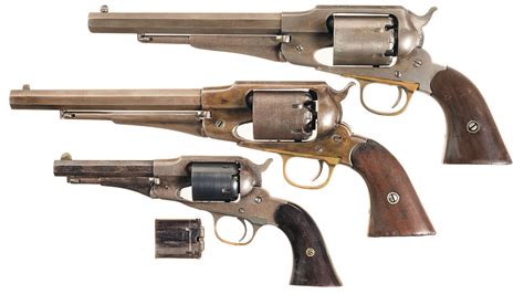 Three Antique Remington Percussion Revolvers Rock Island Auction