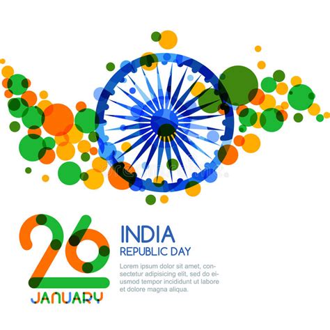 26 Of January India Republic Day Vector Design For Greeting Card
