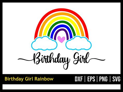 Birthday Girl Rainbow SVG Vectorency