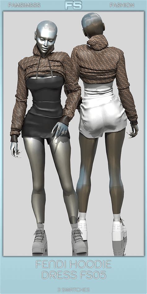 Sims 4 Fendi Hoodie Dress The Sims Game