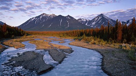 Nature Landscape Mountain Clouds Snow Water Canada