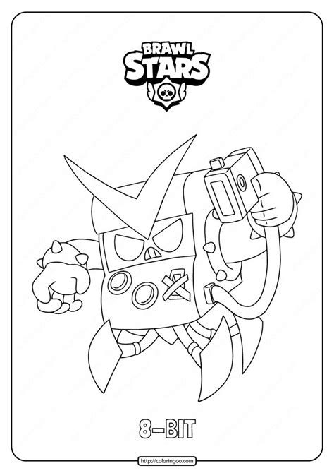 Free Printable Brawl Stars 8 Bit Coloring Pages Star Coloring Pages