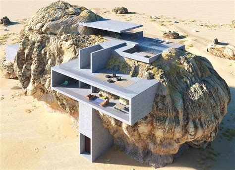 This Ultra Minimalist Concrete Residence Is Carved Into Solid Rock