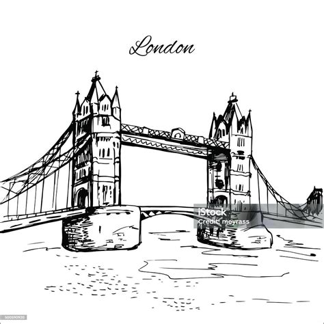 Disegno A Mano London Tower Bridge Immagini Vettoriali Stock E Altre