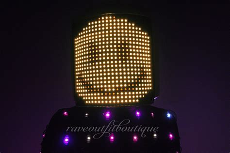 Full Color Led Screen Face Mask Helmet With Pixel Light Up Etsy