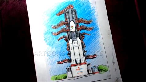 How To Draw Isro Chandrayaan 2 Color Drawing Youtube