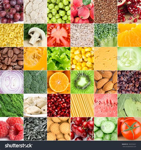 Collection Healthy Fresh Food Backgrounds Stock Photo 183253421