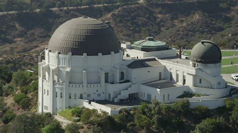 5k Stock Footage Aerial Video Of A View Of The Griffith Observatory In