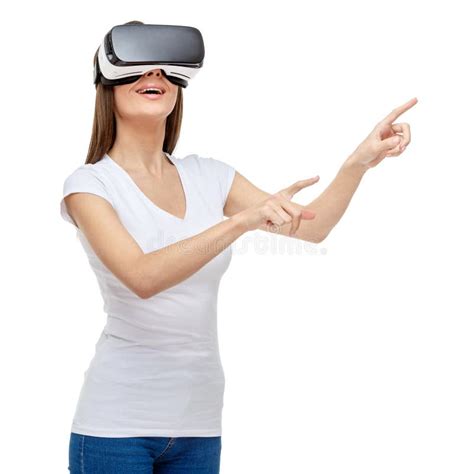 Woman With Virtual Reality Goggles Stock Photo Image Of Helmet
