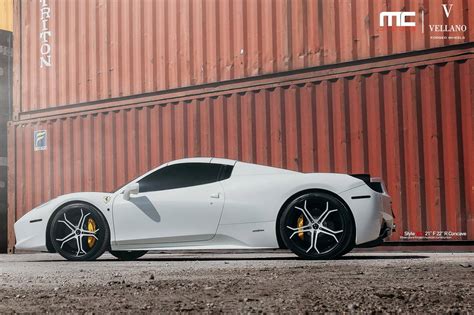 white ferrari 458 spider with colour matched vellano wheels gtspirit