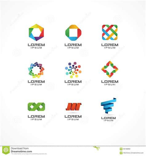 Set Of Icon Design Elements Abstract Logo Ideas For