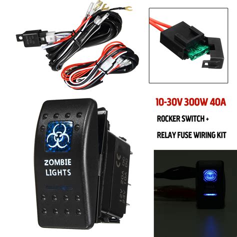 Our marine rocker switches are perfect for 12vdc power distribution on your boat. New 12V/24V 300W 40A LED Illuminated Backlit Rocker Switch + Relay Fuse Wiring Kit SUV 4WD ...