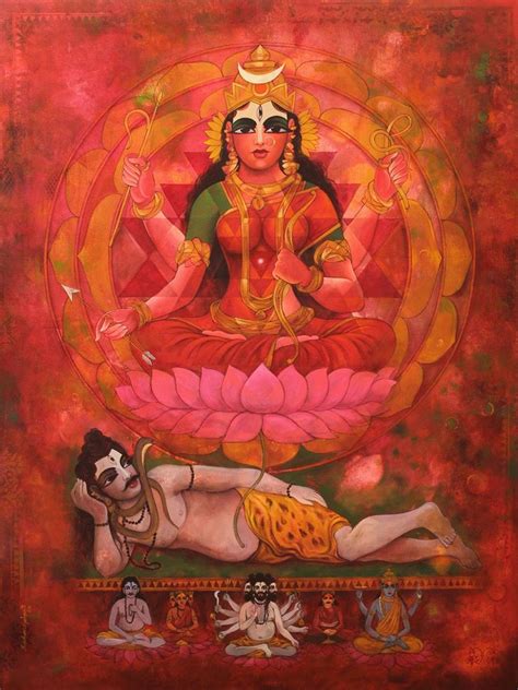 Goddess From Rhinduism Hindu Art Tripura Shakti Goddess