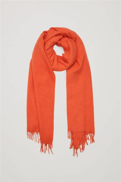 Cos Wool Cashmere Scarf In Orange For Men Lyst