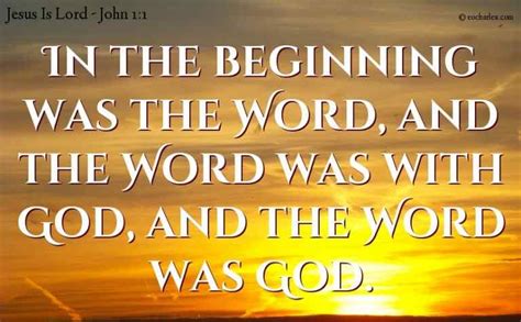 In The Beginning The Word Was God