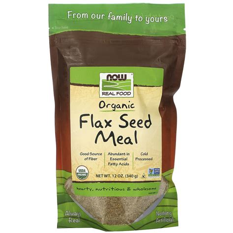 Now Foods Real Food Organic Flax Seed Meal 12 Oz 340 G