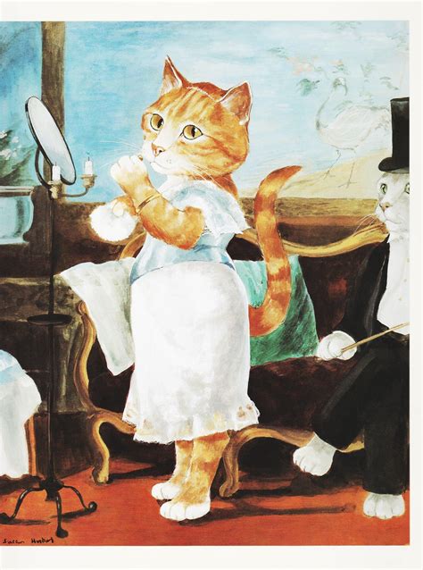 Vintage Cats Funny Cat Art Print By Susan Herbert Cat Lover Etsy