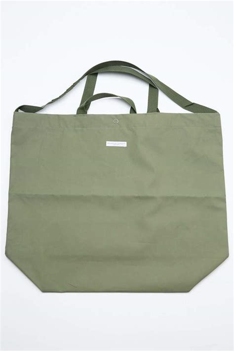 Engineered Garments Coated Cotton Carry All Tote Olive Acrylic