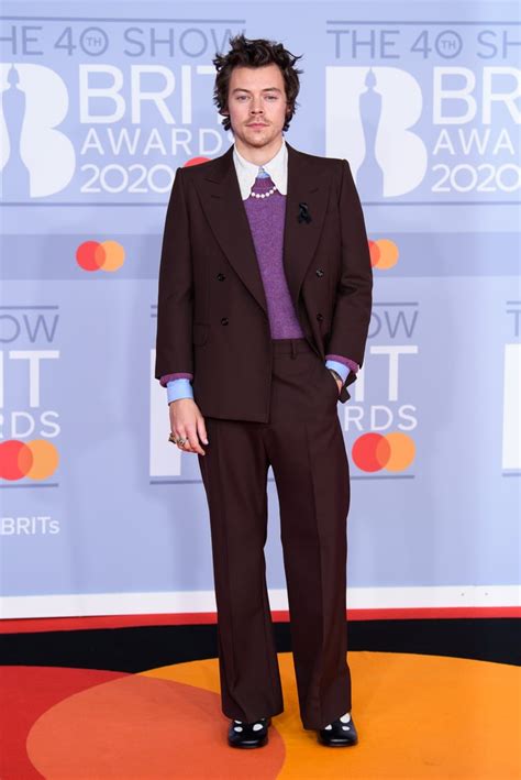 Harry Styles On The 2020 Brit Awards Red Carpet The Best Outfits From
