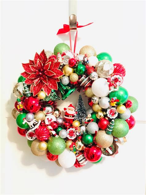 Ornament Wreath Christmas Wreath 18d Vintage Knee Etsy Christmas