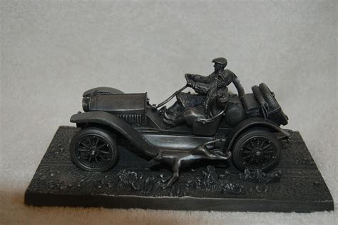 Franklin Mint 1976 Pewter Statue " The Stutz Bearcat" By Lionel Forrest