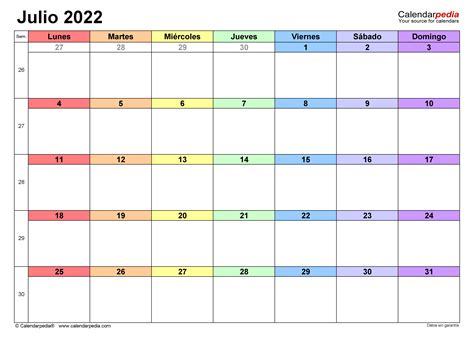Calendario Mensual Julio 2022 Para Imprimir Pdf Bloqueadores Imagesee