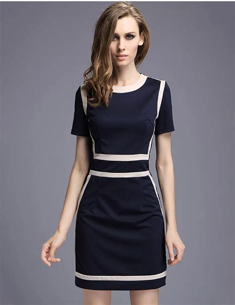 Womens Slim Fashion Europe Style O Neck Office Dresses New Arrival