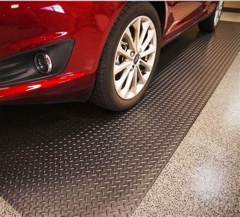 Techtongda Garage Pvc Plastic Floor Basement Mat Diamond Plate Surface