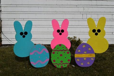 8 Mini Peep Easter Egg Yard Stakes Peep And Easter Egg Yard Art Easter