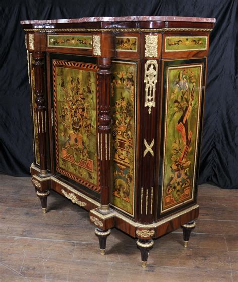 How do you say 'cabinet maker' in french? French Painted Empire Cabinet Chest Credenza Vernis Martin