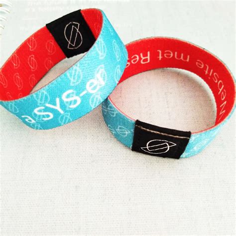 Custom Elastic Fabric Polyester Bracelet Event Wristband For Party With